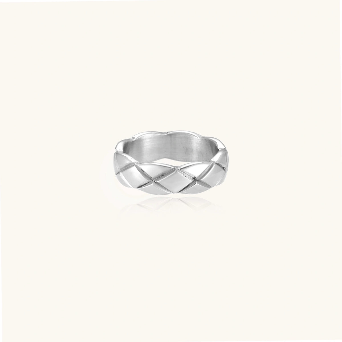 Quilted Steel Ring by Diar Collections
