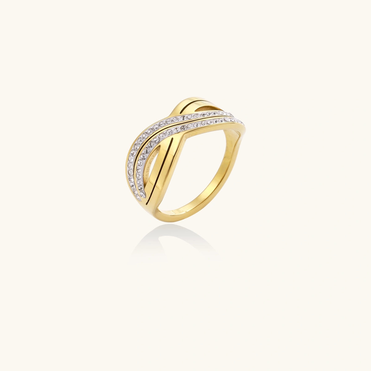 Golden Wave Flow Ring by Diar Collections