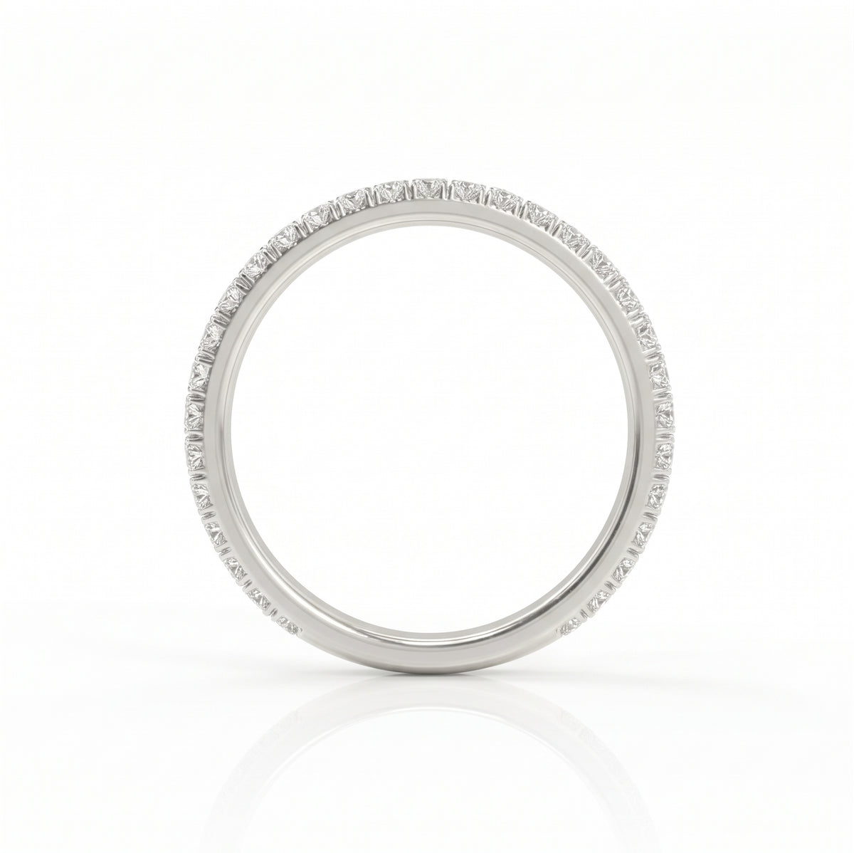 Aurelia Ring - 14k White Gold Classic Pave Set Diamond Wedding Band (1/8 cttw)